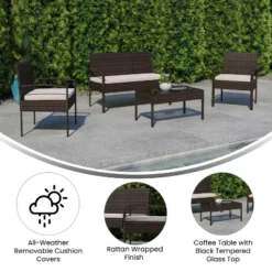 Flash Furniture Aransas Series 4-Piece Rattan Patio Furniture Set 18 Flash Furniture Aransas Series 4-Piece Rattan Patio Furniture Set -Flash Furniture Sale Store GUEST 478fbf38 11fd 4f44 bdca 4ab791e99323