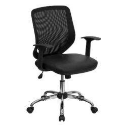 Flash Furniture Mid-Back Mesh Swivel Office Chair with LeatherSoft Seat and Chrome Base -Flash Furniture Sale Store GUEST 47973e79 4221 4773 aeee 0b3d1449d30d