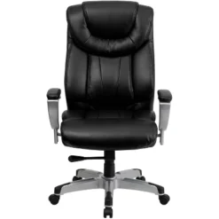 Big & Tall 400 Lb. Rated High Back LeatherSoft Executive Ergonomic Office Chair With Arms Silver/Black Leather - Flash Furniture -Flash Furniture Sale Store GUEST 4c646113 9066 4bff bf6b bbdeb737b962