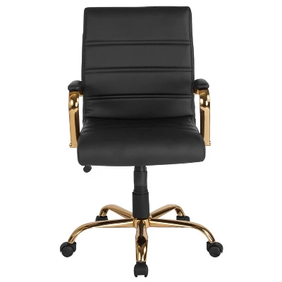 Flash Furniture Mid-Back Executive Swivel Office Chair with Chrome Arms 8 Flash Furniture Mid-Back Executive Swivel Office Chair with Chrome Arms - Image 8