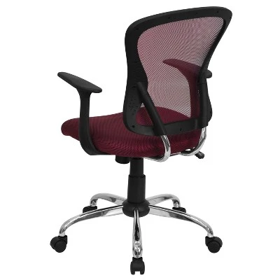 Flash Furniture Mid-Back Mesh Swivel Task Office Chair with Chrome Base and Arms 6 Flash Furniture Mid-Back Mesh Swivel Task Office Chair with Chrome Base and Arms - Image 6