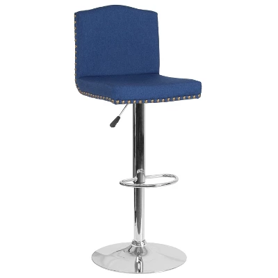 Flash Furniture Bellagio Contemporary Adjustable Height Crown Back Barstool with Accent Nail Trim 11 Flash Furniture Bellagio Contemporary Adjustable Height Crown Back Barstool with Accent Nail Trim - Image 11