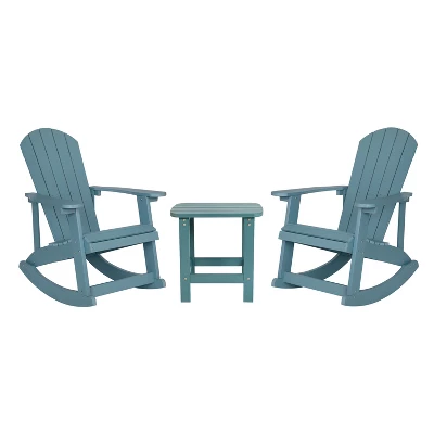 Flash Furniture Savannah Set of 2 All-Weather Adirondack Rocking Chairs with Side Table 11 Flash Furniture Savannah Set of 2 All-Weather Adirondack Rocking Chairs with Side Table - Image 11