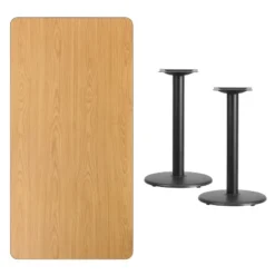 Flash Furniture 30'' X 60'' Rectangular Laminate Table Top With 18'' Round Table Height Bases
