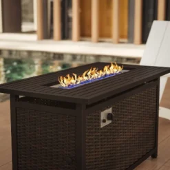 Flash Furniture 50,000 BTU Outdoor Fire Pit Table with Wicker Base