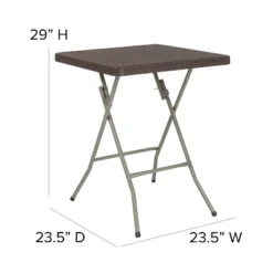 Flash Furniture 1.95-Foot Square Brown Rattan Folding Table for Indoor and Outdoor Use -Flash Furniture Sale Store GUEST 530c686d 815a 443f 98b8 b77aada818f5