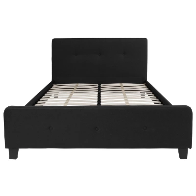 Flash Furniture Tribeca Queen Size Tufted Upholstered Platform Bed in Black Fabric 6 Flash Furniture Tribeca Queen Size Tufted Upholstered Platform Bed in Black Fabric - Image 6
