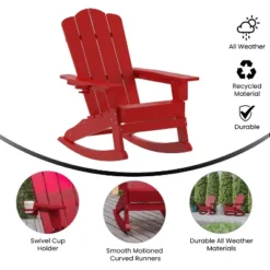 Flash Furniture Newport HDPE Adirondack Chair with Ottoman and Cup Holder -Flash Furniture Sale Store GUEST 53557d12 0b54 4078 a8d3 263ba0211cc9