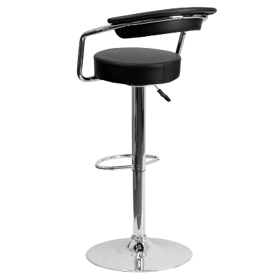 Flash Furniture Contemporary Vinyl Adjustable Height Barstool with Arms 2 Flash Furniture Contemporary Vinyl Adjustable Height Barstool with Arms - Image 2