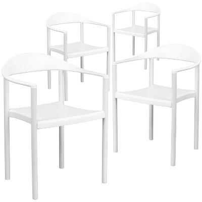 Flash Furniture HERCULES Series 1000 Lb. Capacity Plastic Cafe Stack Chairs, Set of 4 3 Flash Furniture HERCULES Series 1000 Lb. Capacity Plastic Cafe Stack Chairs, Set of 4 - Image 3