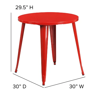 Flash Furniture Commercial Grade 30" Round Metal Indoor-Outdoor Bistro Table 1 Flash Furniture Commercial Grade 30" Round Metal Indoor-Outdoor Bistro Table
