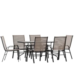 Flash Furniture 7-Piece Outdoor Dining Set: Tempered Glass Table & 6 Flex Comfort Chairs 22 Flash Furniture 7-Piece Outdoor Dining Set: Tempered Glass Table & 6 Flex Comfort Chairs -Flash Furniture Sale Store GUEST 565eb0d0 3ace 4e1e 851a 145e8cc2b716