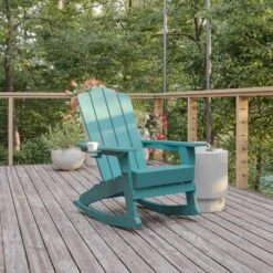Flash Furniture Newport Weather-Resistant Adirondack Rocking Chair with Cup Holder -Flash Furniture Sale Store GUEST 566c496b 075a 4dd7 8094 ab01155fd2eb
