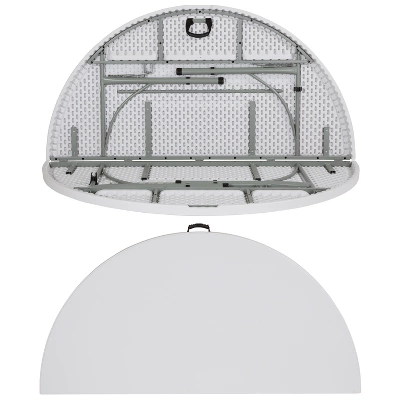 Flash Furniture 6-Foot Round Bi-Fold Granite White Banquet Folding Table 4 Flash Furniture 6-Foot Round Bi-Fold Granite White Banquet Folding Table - Image 4