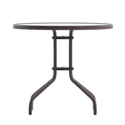 Flash Furniture Bellamy 31.5" Round Tempered Glass Metal Indoor/Outdoor Table -Flash Furniture Sale Store GUEST 581c40a9 3f63 49f2 935e b6a9f8bae45b