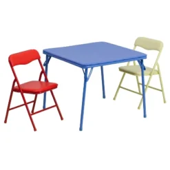Flash Furniture Kids Colorful 3-Piece Folding Table and Chair Set -Flash Furniture Sale Store GUEST 58d75bae fd43 4705 b429 fffb818c81d1