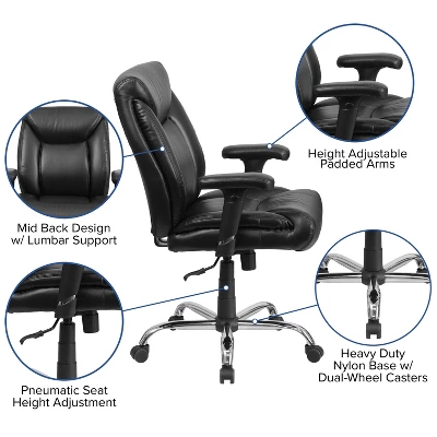 Flash Furniture HERCULES Series Big & Tall 400 lb. Swivel Ergonomic Office Chair 2 Flash Furniture HERCULES Series Big & Tall 400 lb. Swivel Ergonomic Office Chair - Image 2