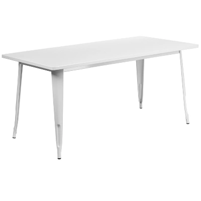 Flash Furniture Commercial Grade 31.5" x 63" Metal Indoor-Outdoor Cafe Table 5 Flash Furniture Commercial Grade 31.5" x 63" Metal Indoor-Outdoor Cafe Table - Image 5