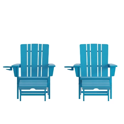 Flash Furniture Halifax All-Weather HDPE Adirondack Chair with Pull-Out Ottoman 12 Flash Furniture Halifax All-Weather HDPE Adirondack Chair with Pull-Out Ottoman - Image 12