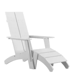 Flash Furniture Sawyer Modern All-Weather Poly Resin Adirondack Chair with Ottoman -Flash Furniture Sale Store GUEST 5a92e527 b35c 497f abf9 c35891f78932