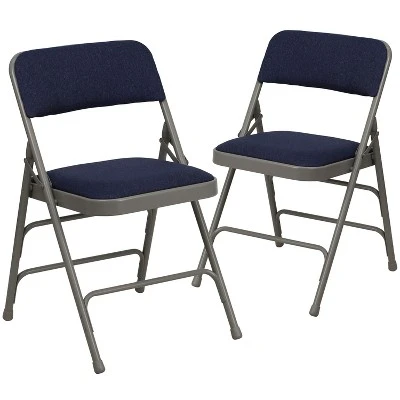Flash Furniture HERCULES Series Padded Metal Folding Chairs (Set of 2) - Black 14 Flash Furniture HERCULES Series Padded Metal Folding Chairs (Set of 2) - Black - Image 14