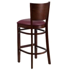 Flash Furniture Solid Back Wooden Restaurant Barstool with Padded Seat