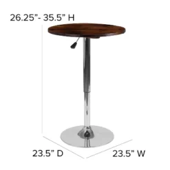 Flash Furniture 23.5'' Round Adjustable Height Rustic Pine Wood Table -Flash Furniture Sale Store GUEST 5aff34fa 813a 4712 9e84 2ade9bd4eddb