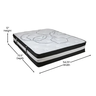 Flash Furniture Capri Comfortable Sleep 12 Inch CertiPUR-US Certified Hybrid Pocket Spring Mattress, Mattress In A Box 3 Flash Furniture Capri Comfortable Sleep 12 Inch CertiPUR-US Certified Hybrid Pocket Spring Mattress, Mattress In A Box - Image 3
