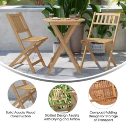 Flash Furniture Acacia Wood Indoor/Outdoor Folding Bistro Set - 3 Piece Natural 15 Flash Furniture Acacia Wood Indoor/Outdoor Folding Bistro Set - 3 Piece Natural -Flash Furniture Sale Store GUEST 5cd619d0 18e0 427f 95c5 20bbf8dae96c