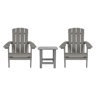 Flash Furniture Charlestown All-Weather Poly Resin Adirondack Chairs & Table Set (3-Piece) 15 Flash Furniture Charlestown All-Weather Poly Resin Adirondack Chairs & Table Set (3-Piece) - Image 15