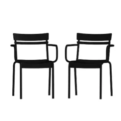 Flash Furniture Nash Commercial Grade Steel Indoor-Outdoor Stackable Chair with Arms - Set of 2 -Flash Furniture Sale Store GUEST 5e694a30 1eb8 4175 81cb 1295c059ecee