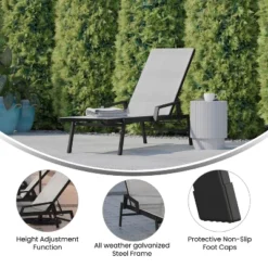 Flash Furniture Brazos All-Weather Adjustable Chaise Lounge with Arms -Flash Furniture Sale Store GUEST 5ea2e8c6 cb7c 4209 9eec 0c642bd725b7