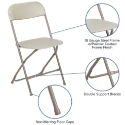 Flash Furniture Hercules™ Series Plastic Folding Chairs, 10-Pack - 650lb Capacity