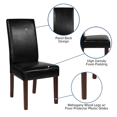 Flash Furniture Greenwich Series Upholstered Panel Back Parsons Dining Chair 8 Flash Furniture Greenwich Series Upholstered Panel Back Parsons Dining Chair - Image 8