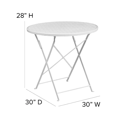 Flash Furniture Oia Commercial Grade 30" Round Indoor-Outdoor Steel Folding Patio Table 4 Flash Furniture Oia Commercial Grade 30" Round Indoor-Outdoor Steel Folding Patio Table - Image 4