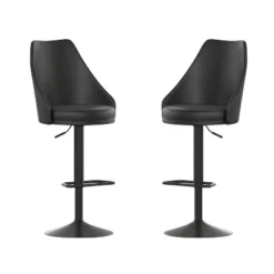Flash Furniture Chrishelle Set of 2 Adjustable Height Barstools - Black Tufted Seats -Flash Furniture Sale Store GUEST 5feeb06e 2a86 4f52 818c 223ad78612b0