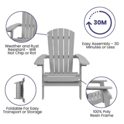 Flash Furniture Charlestown All-Weather Folding Adirondack Chairs - Set of 4 -Flash Furniture Sale Store GUEST 617b4834 26a7 42a8 ad5e ec6586a3f457