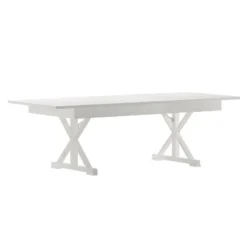 Flash Furniture HERCULES 8' x 40" Rectangular Solid Pine Folding Farm Table with X-Legs -Flash Furniture Sale Store GUEST 61b33229 7f62 4ed6 a72f 374433540200