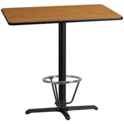 Flash Furniture 30" x 42" Rectangular Bar Height Table with Foot Ring