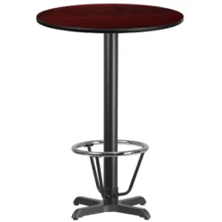 Flash Furniture 30" Round Reversible Bar Height Table Top & 22" X-Base with Foot Ring