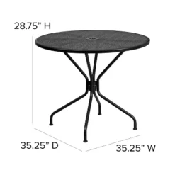 Flash Furniture Oia Commercial Grade 35.25" Round Indoor-Outdoor Steel Patio Table Set with 4 Chairs -Flash Furniture Sale Store GUEST 65739b22 0806 4f82 a0bb d5ef3070203e