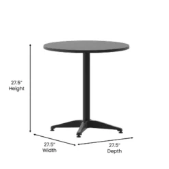 Flash Furniture Mellie 27.5'' Round Stainless Steel and Aluminum Table -Flash Furniture Sale Store GUEST 65fabd35 b374 42d4 892a df5dc8e79816
