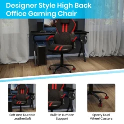 Flash Furniture Ergonomic High Back Gaming & Office Chair - Black/Red Diamond Stitch -Flash Furniture Sale Store GUEST 66e212fa 3abb 4931 9c16 8361a90f8f25