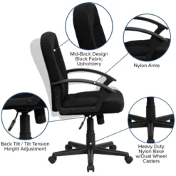 Flash Furniture Mid-Back Black Fabric Executive Swivel Office Chair -Flash Furniture Sale Store GUEST 68dbd1fd 35a4 4e87 b1aa 78b7f5f0c42c