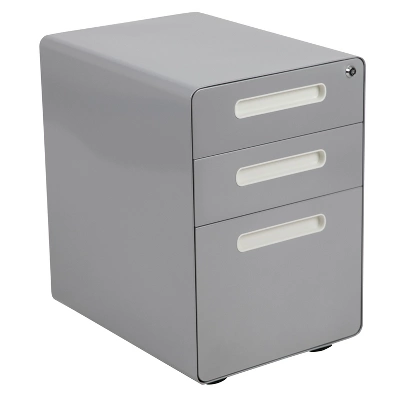 Flash Furniture Ergonomic 3-Drawer Mobile Locking Filing Cabinet 12 Flash Furniture Ergonomic 3-Drawer Mobile Locking Filing Cabinet - Image 12