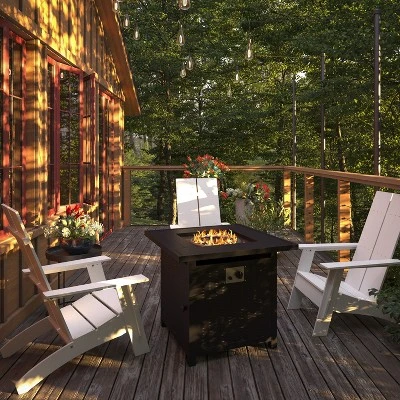 Flash Furniture 28" Square Outdoor Propane Fire Pit Table with Lid and Lava Rocks 1 Flash Furniture 28" Square Outdoor Propane Fire Pit Table with Lid and Lava Rocks