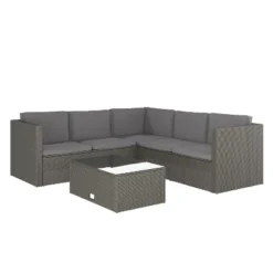 Flash Furniture Roan Indoor/Outdoor L-Shaped Sectional with Coffee Table & Cushions -Flash Furniture Sale Store GUEST 6e1b9f53 a47b 4e43 b77a 8395c659321c