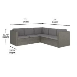 Flash Furniture Roan Indoor/Outdoor L-Shaped Sectional with Coffee Table & Cushions -Flash Furniture Sale Store GUEST 6e6f506e 30d7 45f1 8b9b 10fde911a39e