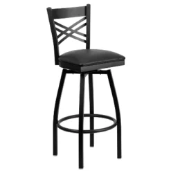 Flash Furniture Black "X" Back Swivel Metal Barstool with Upholstered Seat -Flash Furniture Sale Store GUEST 7108d1fd 45bc 4c89 994a 45db1f9a82c5