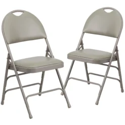 Flash Furniture HERCULES Series Extra Large Triple Braced Metal Folding Chair with Handle - 2 Pack -Flash Furniture Sale Store GUEST 728f3802 e48c 4358 bdce 0defccd87b85